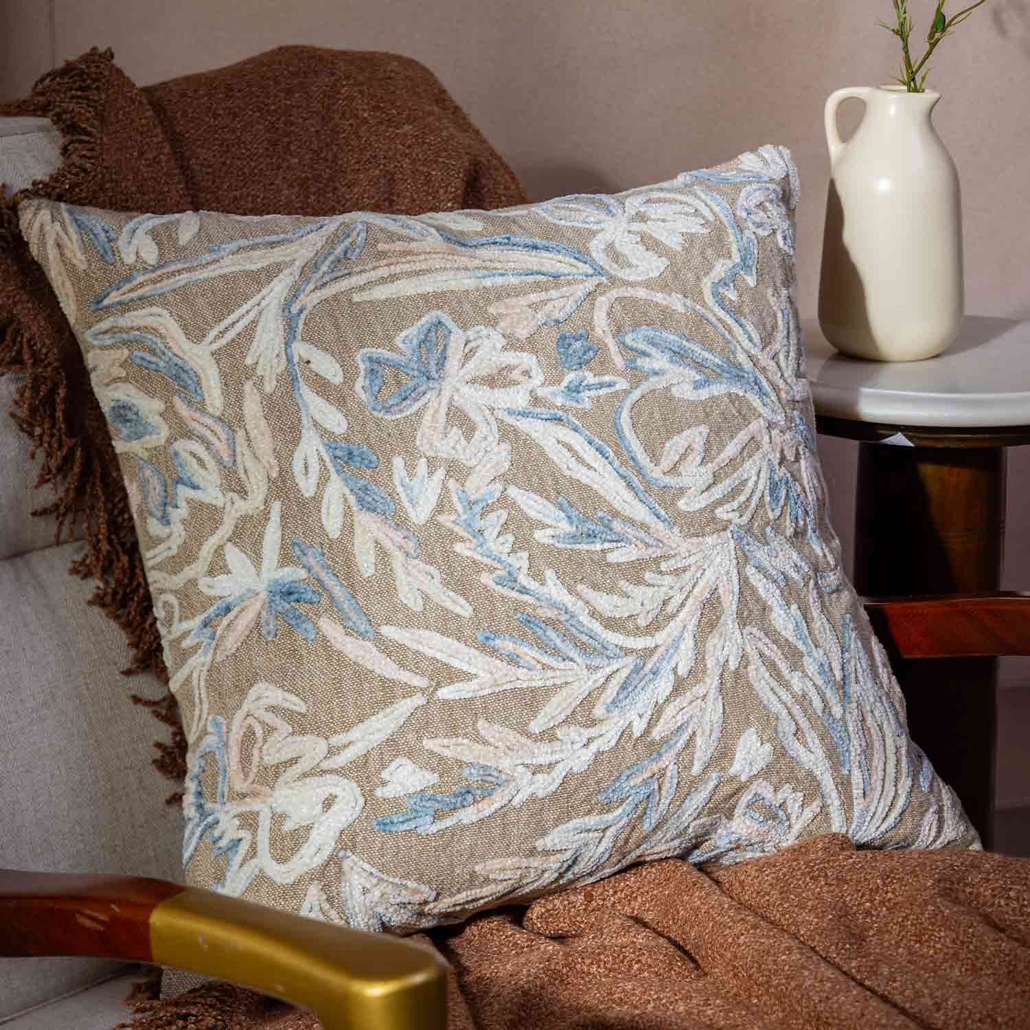 Cinnabon Cotton Embroidered Cushion Cover