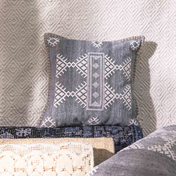 Uzbek handwoven cotton cushion cover by Obeetee - full view