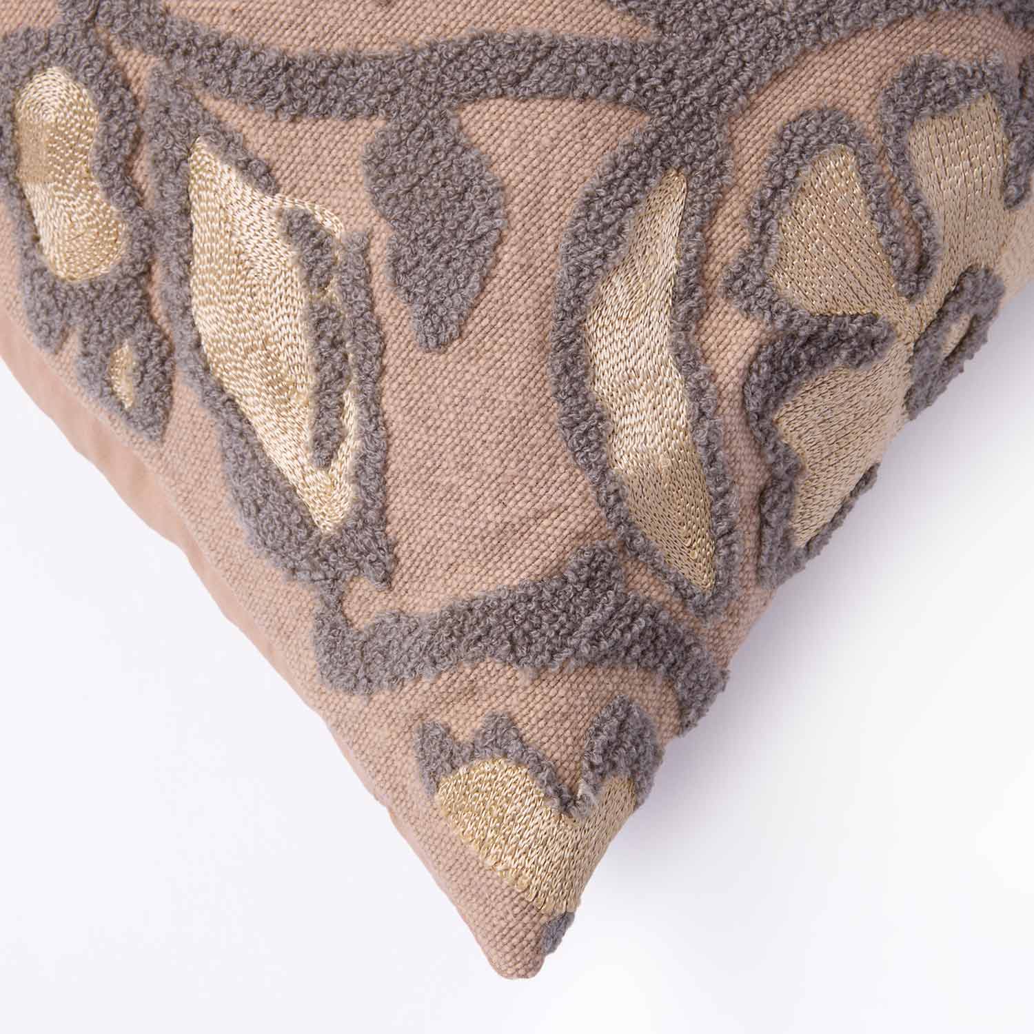 Pattika Cotton and Silk Embroidered Cushion Cover