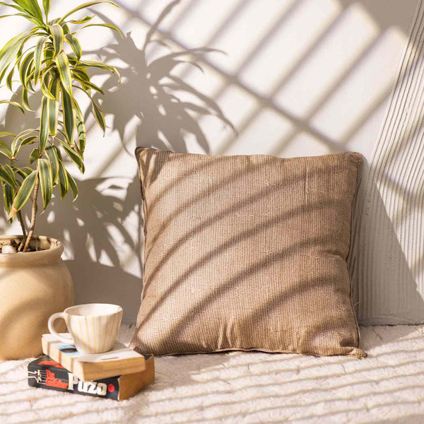 Noor silk block printed cushion cover by Obeetee - angle view