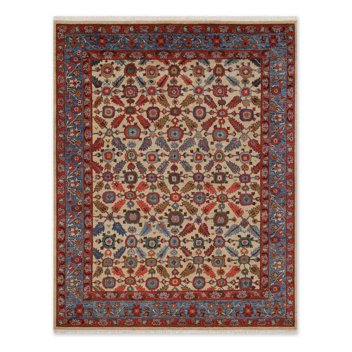 Garden Lattice Hand Knotted Wool Rug