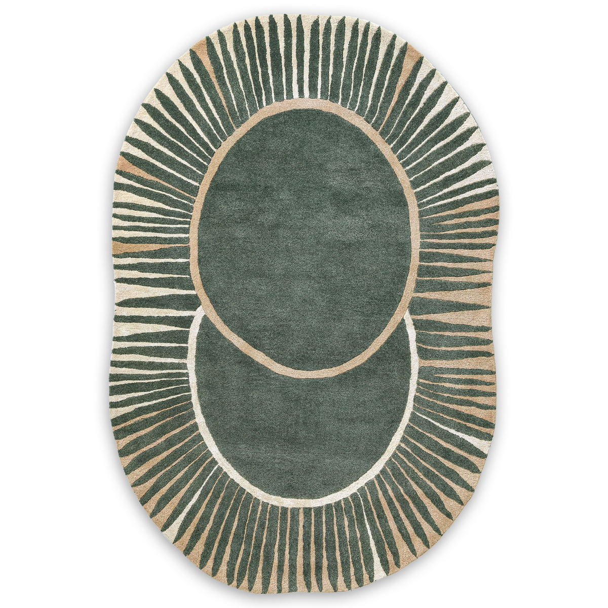 Radial Halo Hand Tufted Wool And Viscose Rug