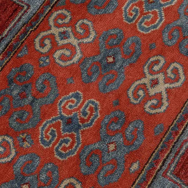 Star Medalion Field Hand Knotted Wool Rug