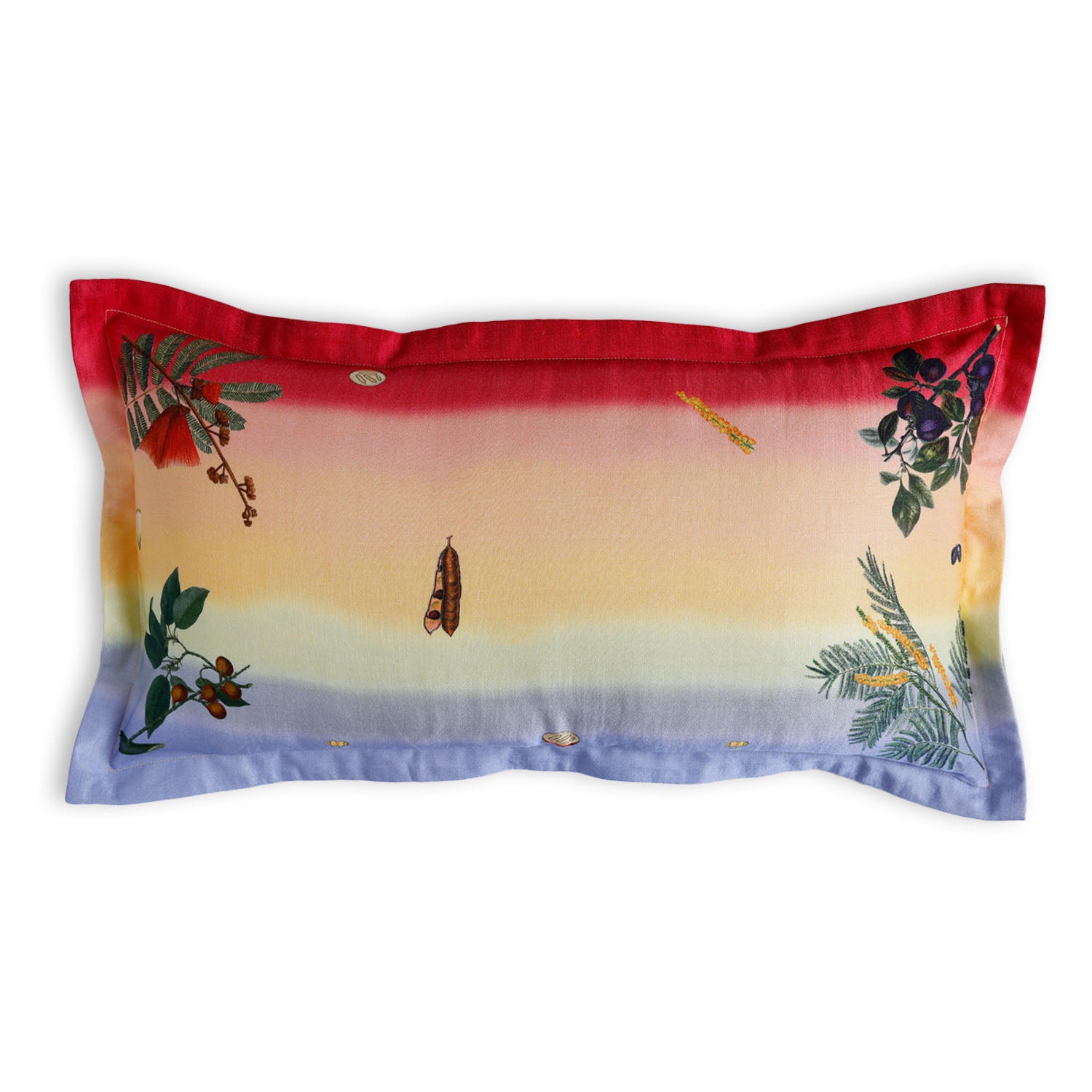 Botanic Digital Printed Woollen And Silk Lumbar Cushion By Mariella Ienna