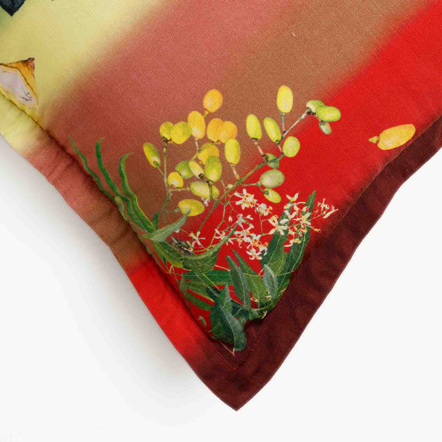 Botanism Digital Printed Woollen And Silk Cushion By Mariella Ienna