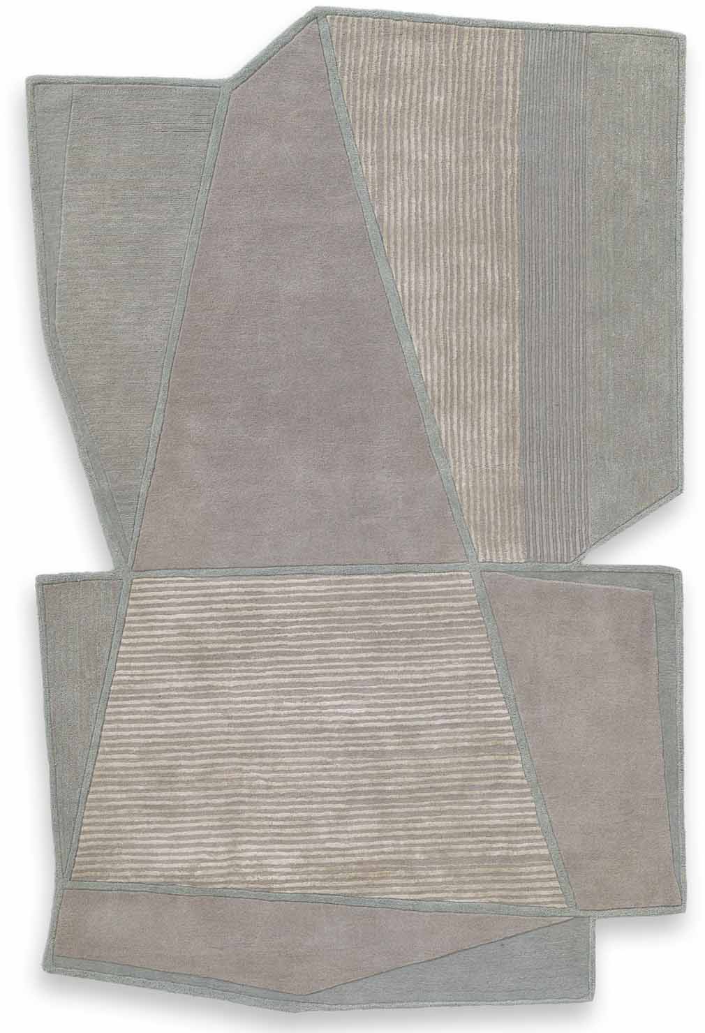 Fragmented Panel Hand Tufted Wool And Viscose Rug