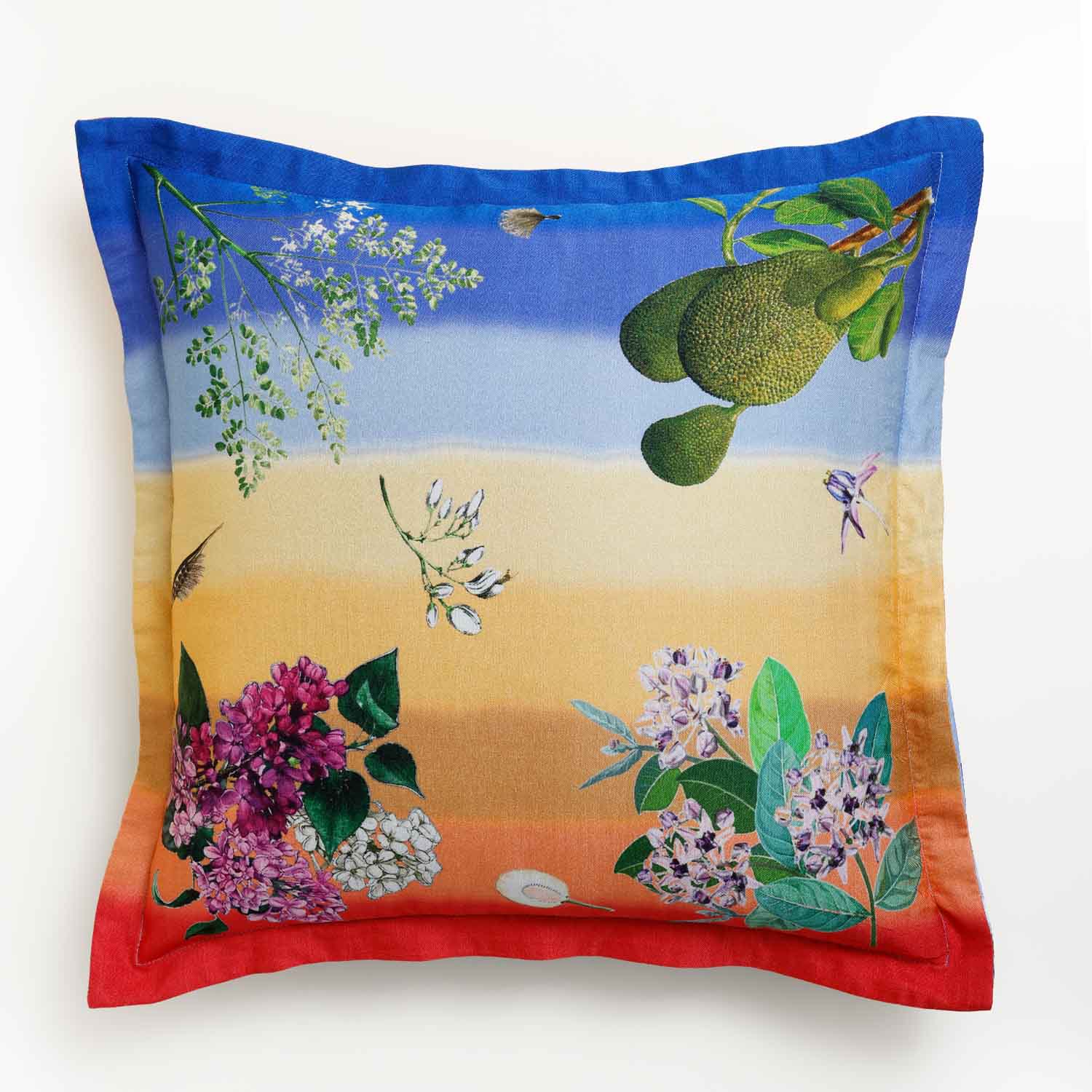 Shore Digital Printed Woollen And Silk Cushion By Mariella Ienna