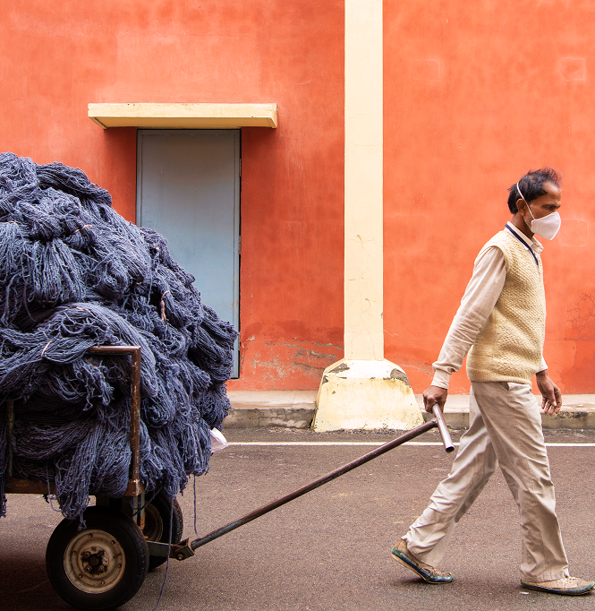 The materials chosen long before the loom