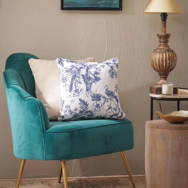 Nest Victorian digital printed cushion cover by Obeetee - full view