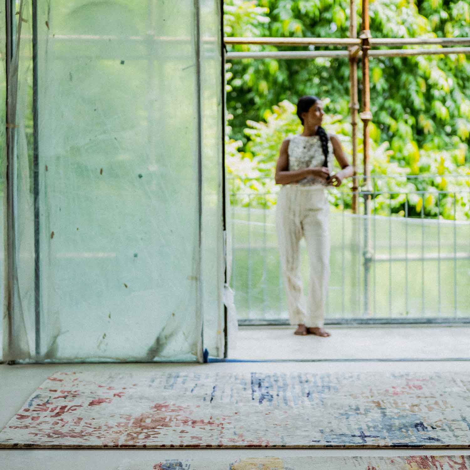 Splice Hand Tufted Woollen And Viscose Rug