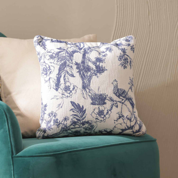 Nest Victorian digital printed cushion cover by Obeetee - styled view