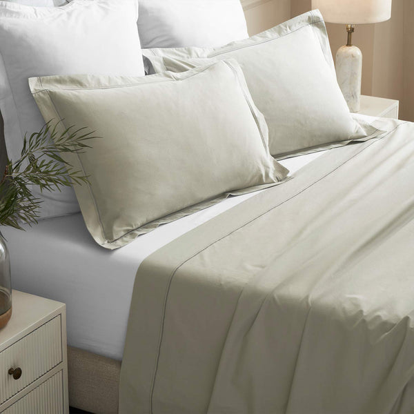 Clair cotton percale bedsheet set by Obeetee - full view