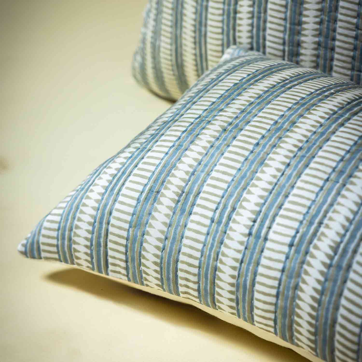 Cotton Bagru Hand-block Printed Anaya Lumbar Cushion Cover