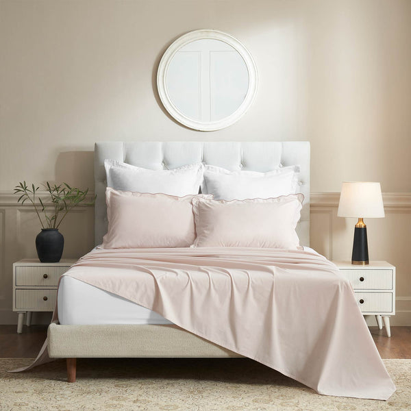 Camelia cotton percale bedsheet set by Obeetee - full view