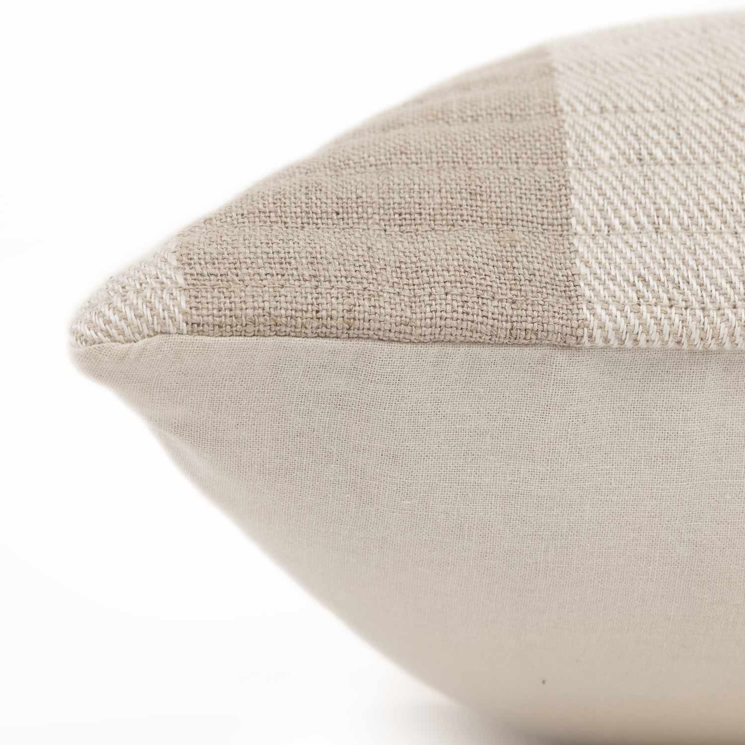 Linen Handloomed quilted Cotena Lumbar Cushion Cover