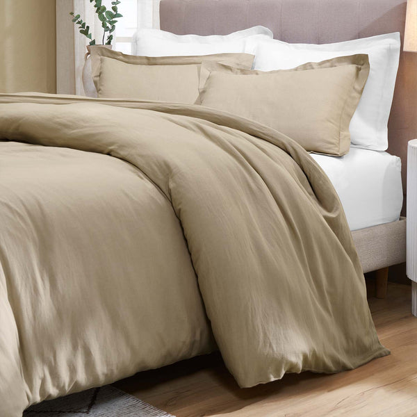Shell linen duvet cover set by Obeetee - full view
