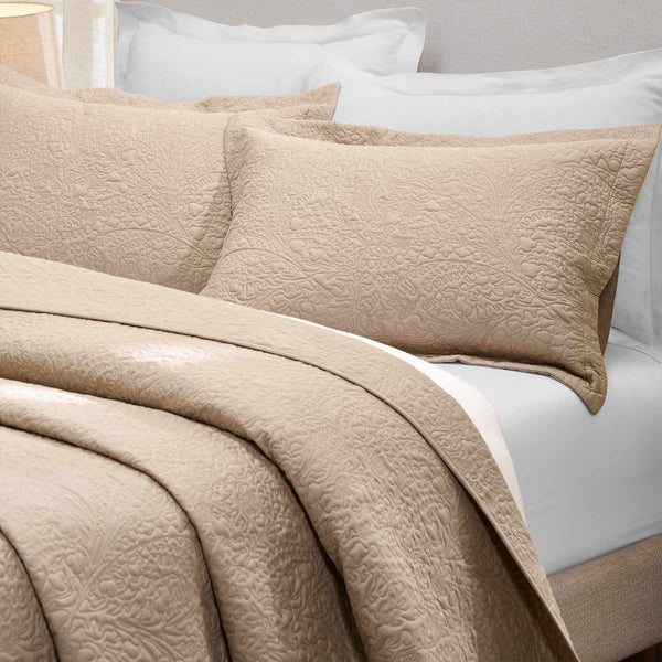 Blaze embroidered bed cover set by Obeetee - full view