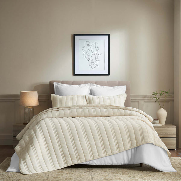 Voile cotton bed cover set by Obeetee - full view