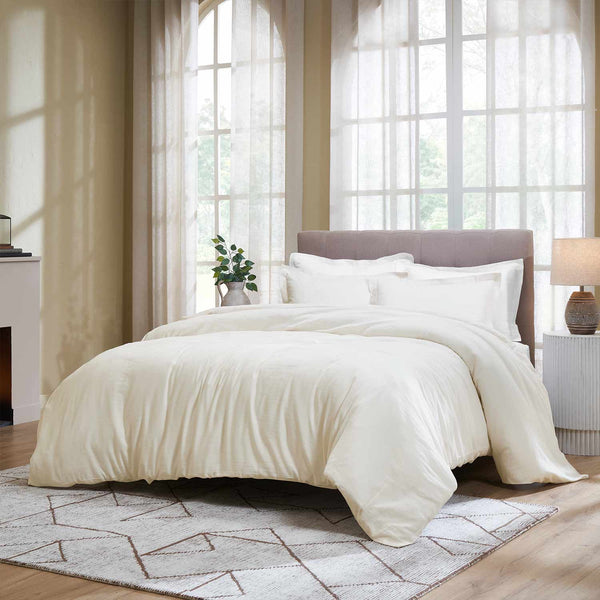 Terra linen duvet cover set by Obeetee - full view