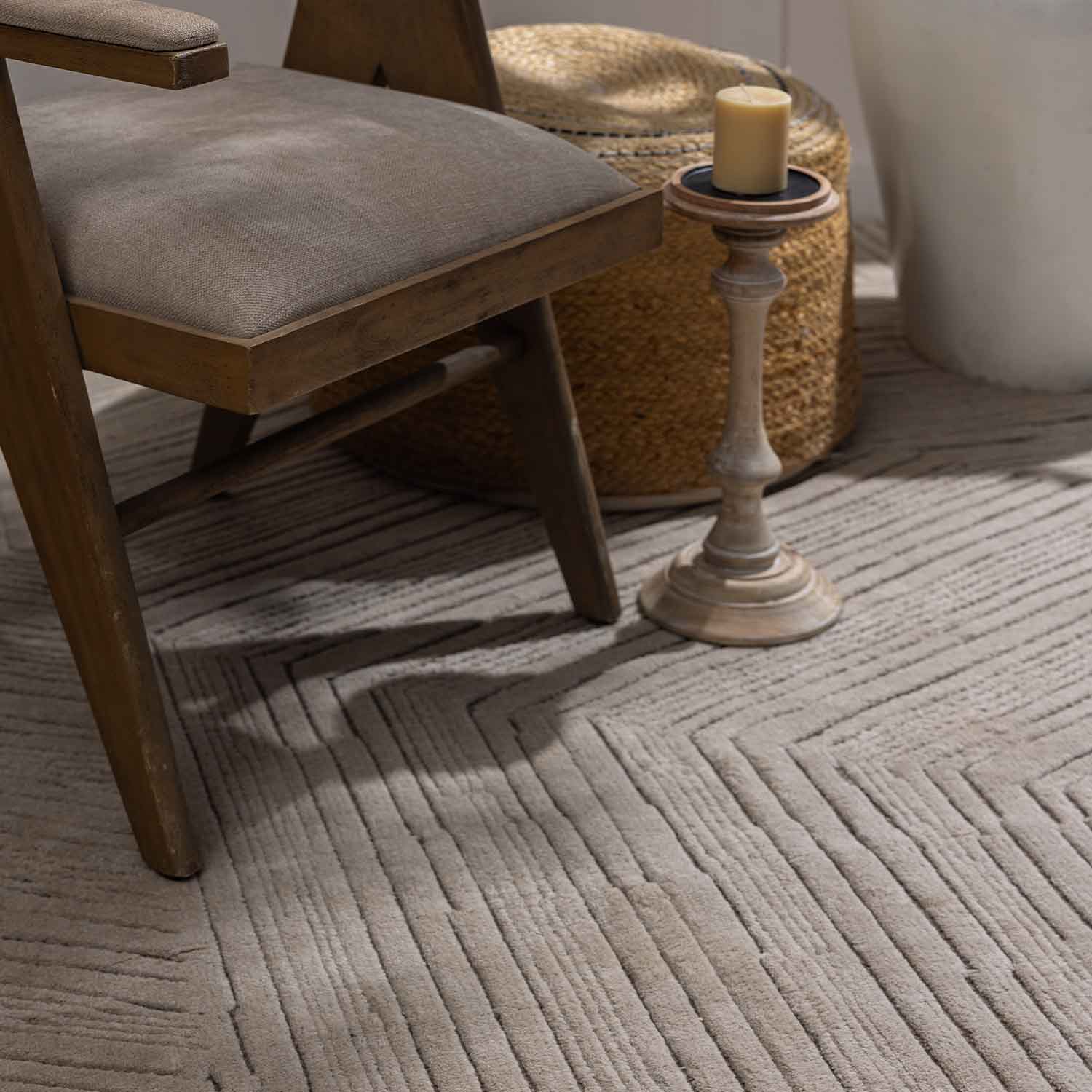 Sand Hand Knotted Woollen Rug