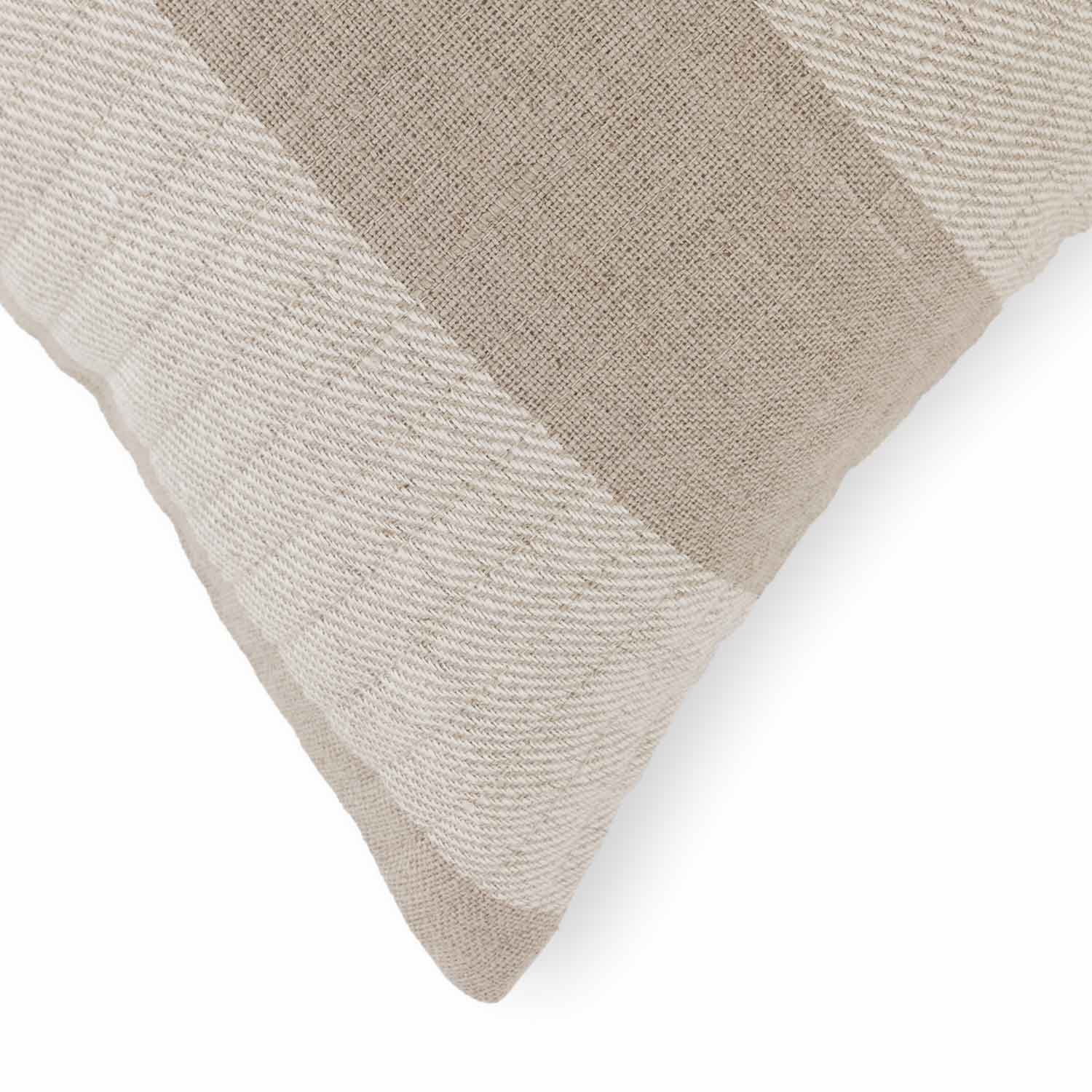Linen Handloomed quilted Cotena Lumbar Cushion Cover