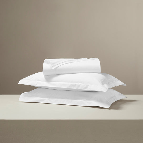 Zinia cotton percale bedsheet set by Obeetee - styled view
