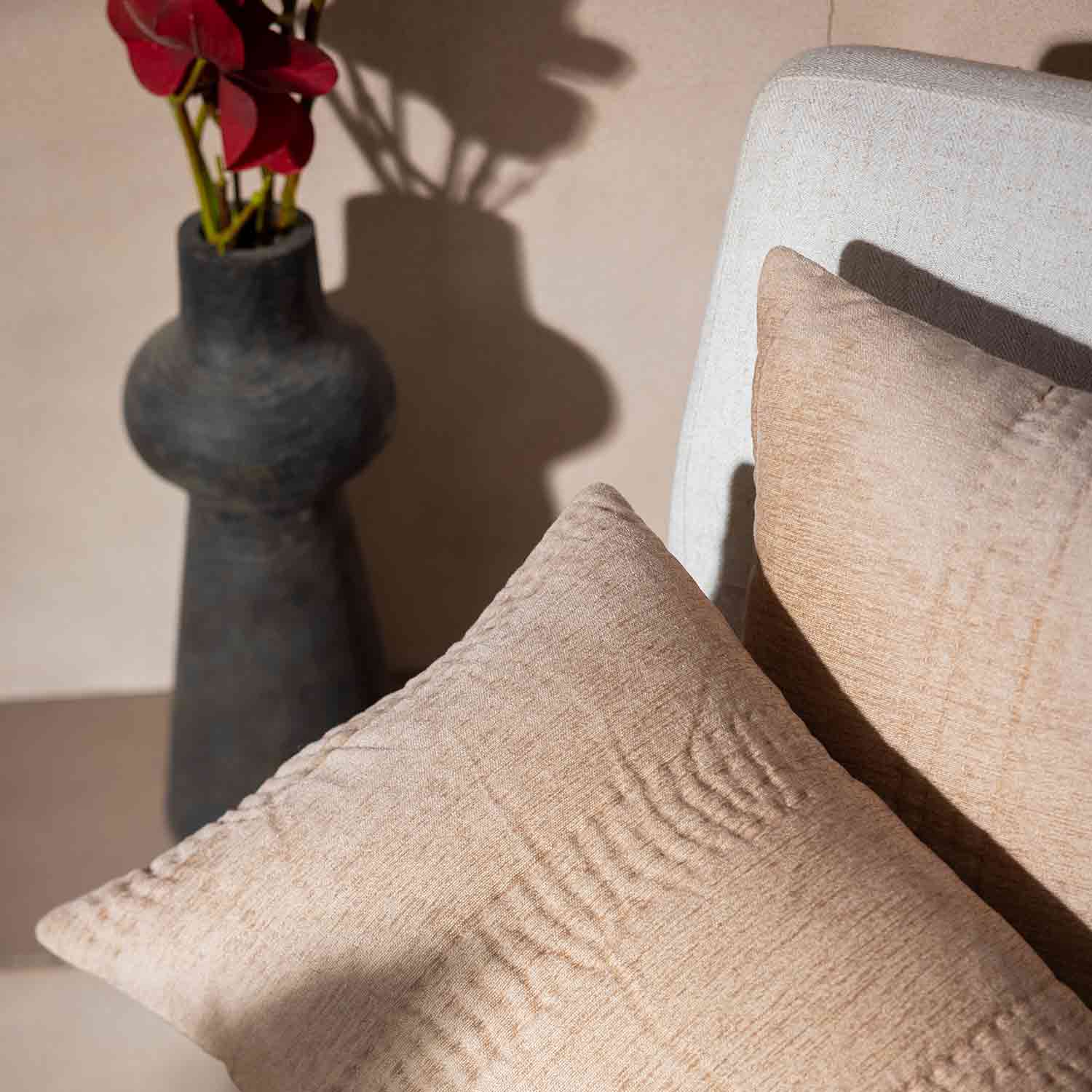 Hand Quilted Natural dyed Karhira Lumbar Cushion Cover