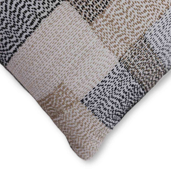 Patch Kantha Stitch cushion cover by Abraham and Thakore for Obeetee - detail view