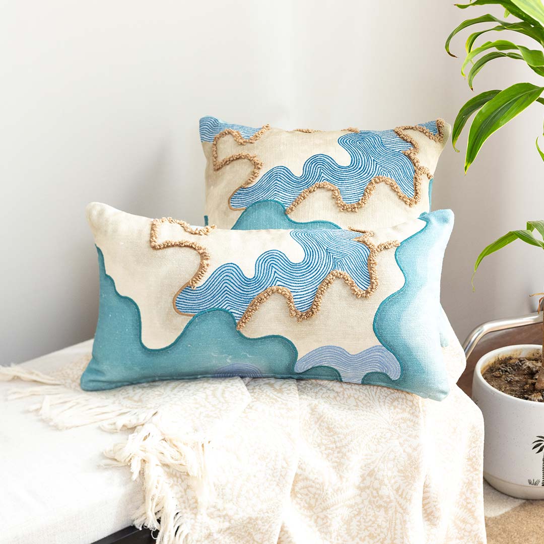 The Horizon Digital Printed Cotton Lumber Cushion Cover