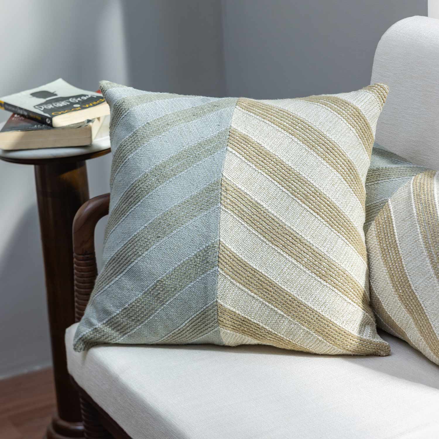 Cotton Handloom Colorblock Fore-Ward Cushion Cover