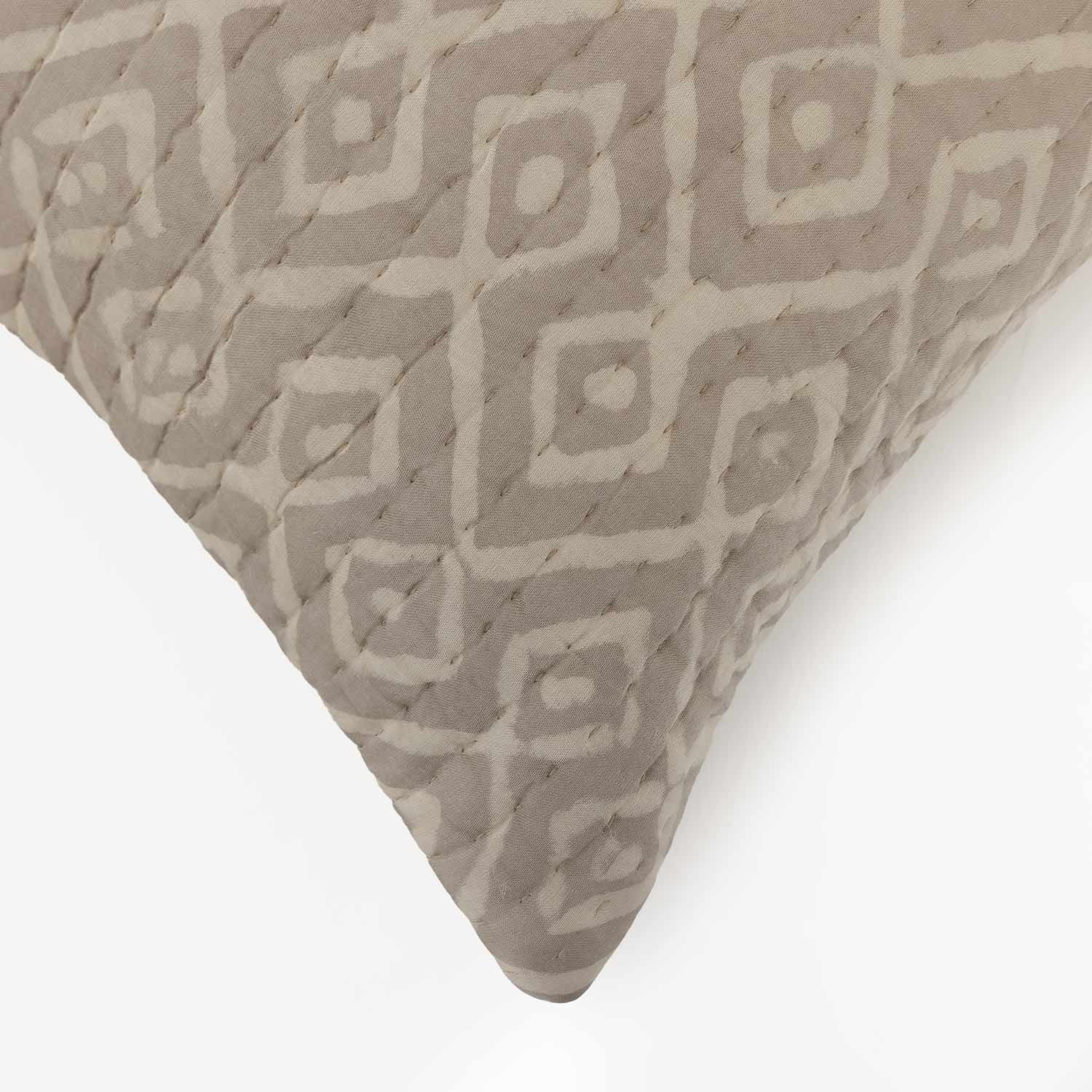 Cotton Dabu printed and quilted Zia Lumbar Cushion Cover