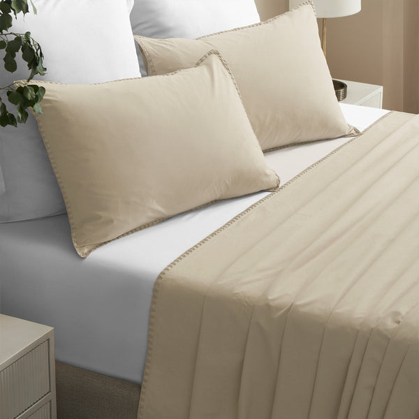 Poppy cotton percale bedsheet by Obeetee - styled view