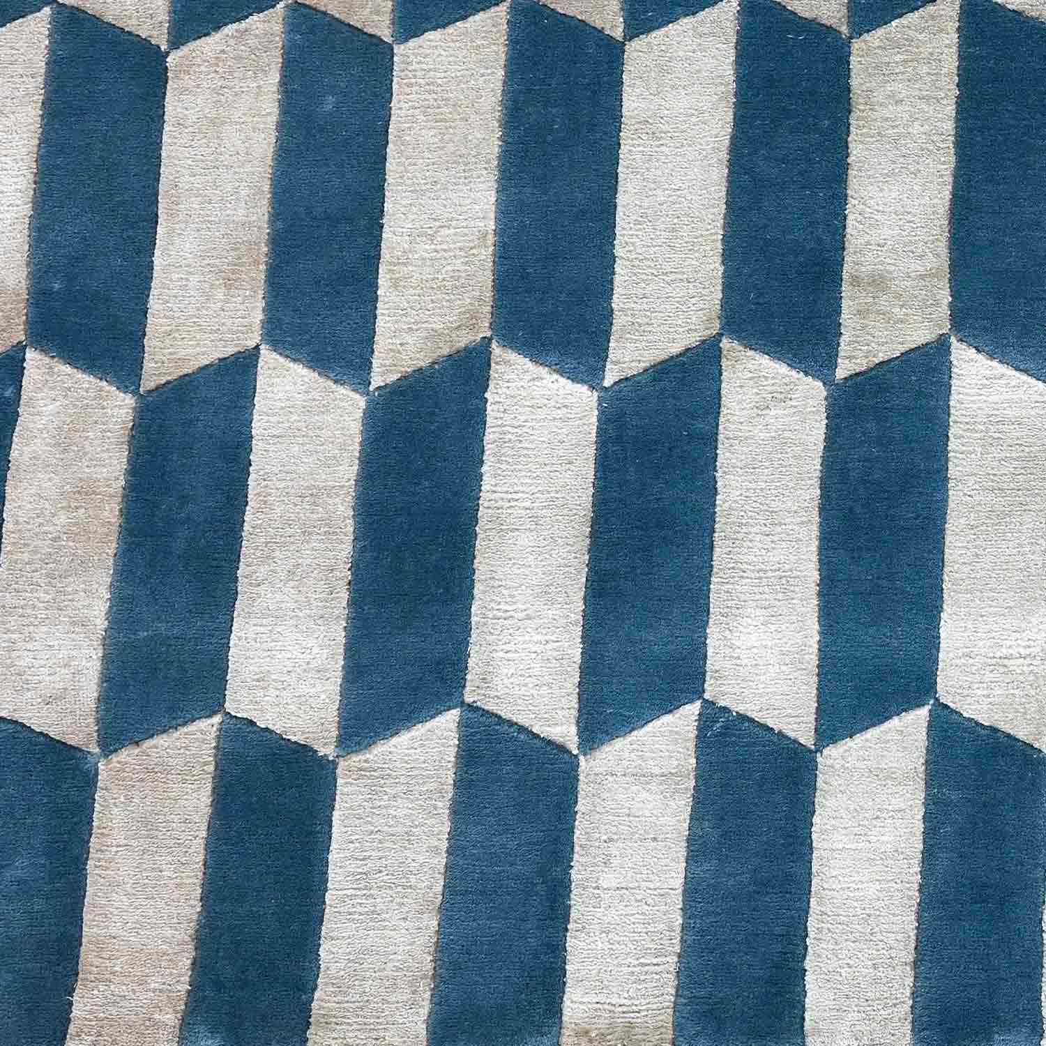 Tibetan Hand Knotted Woollen And Viscose Rug