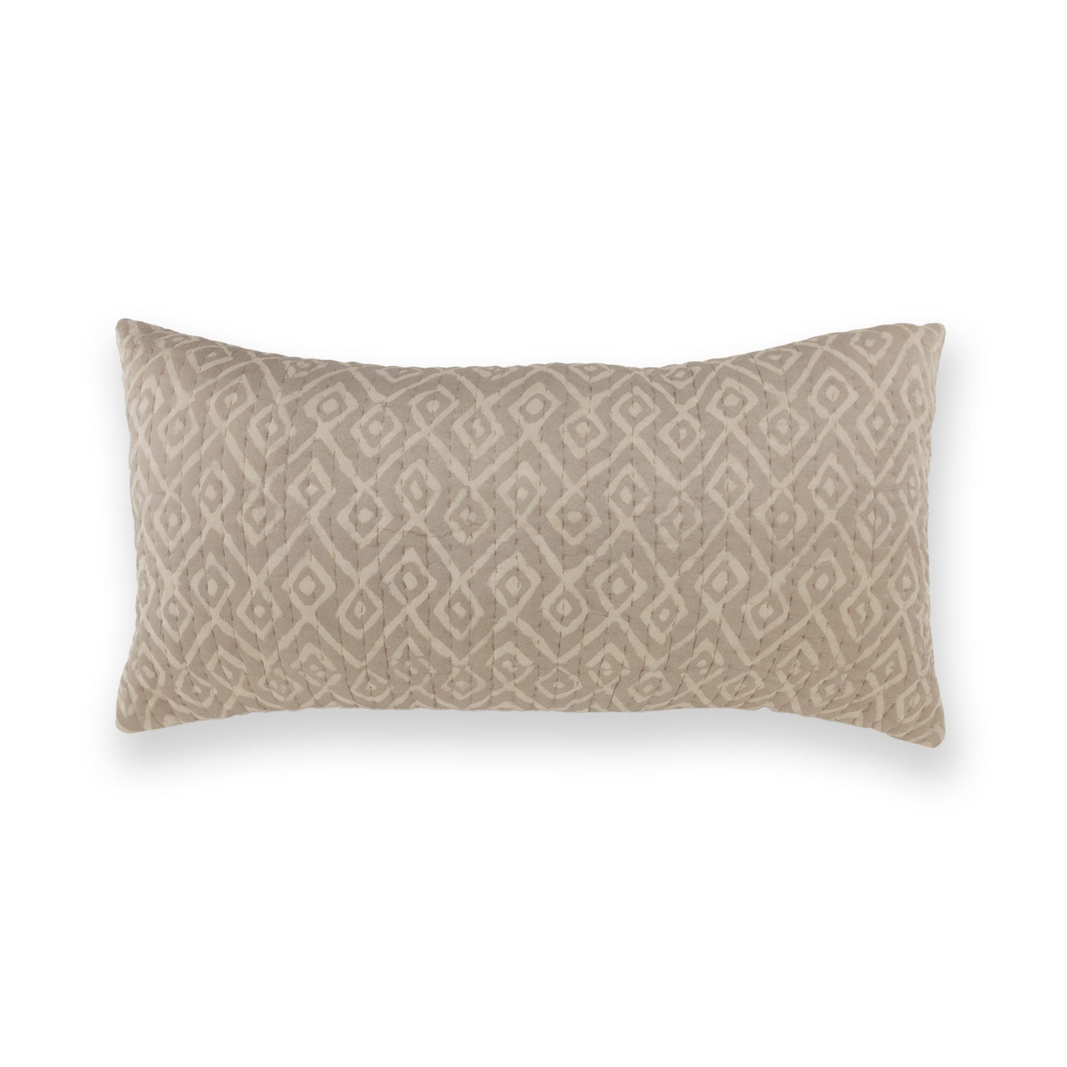 Cotton Dabu printed and quilted Zia Lumbar Cushion Cover