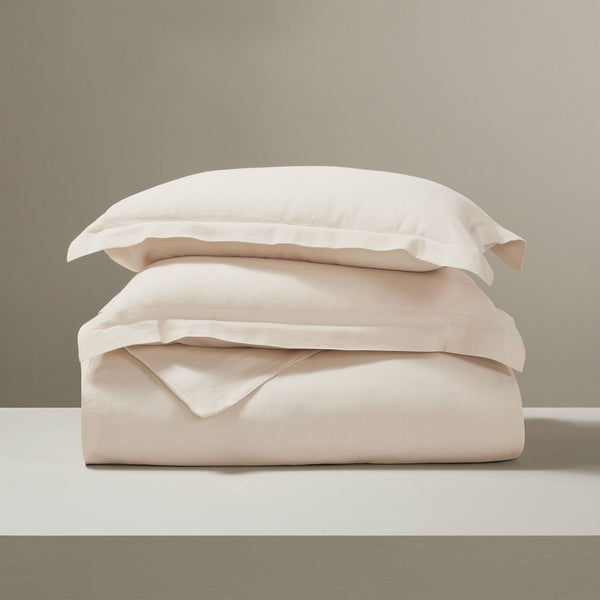 Rose linen duvet cover set by Obeetee - detail view