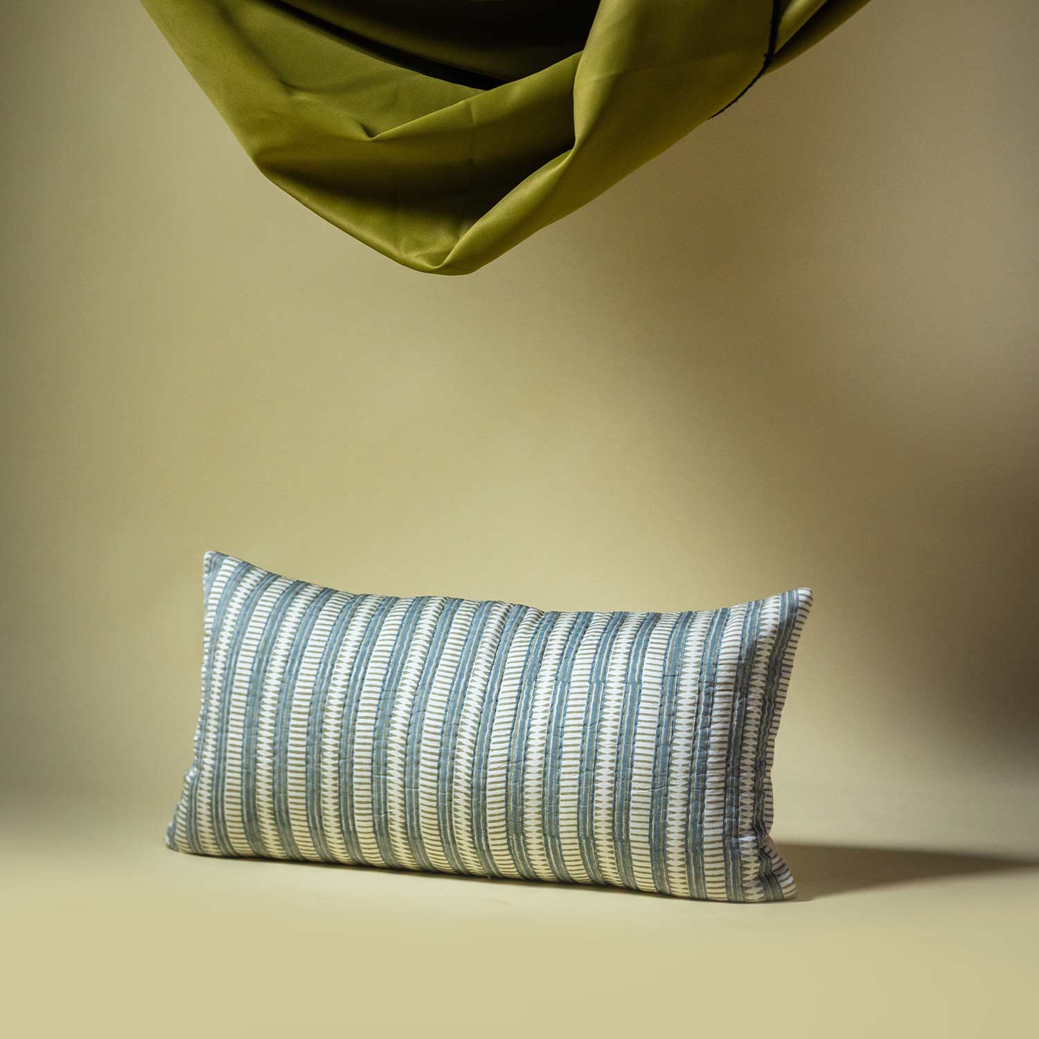 Cotton Bagru Hand-block Printed Anaya Lumbar Cushion Cover