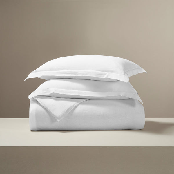 Pearl linen duvet cover set by Obeetee - detail view