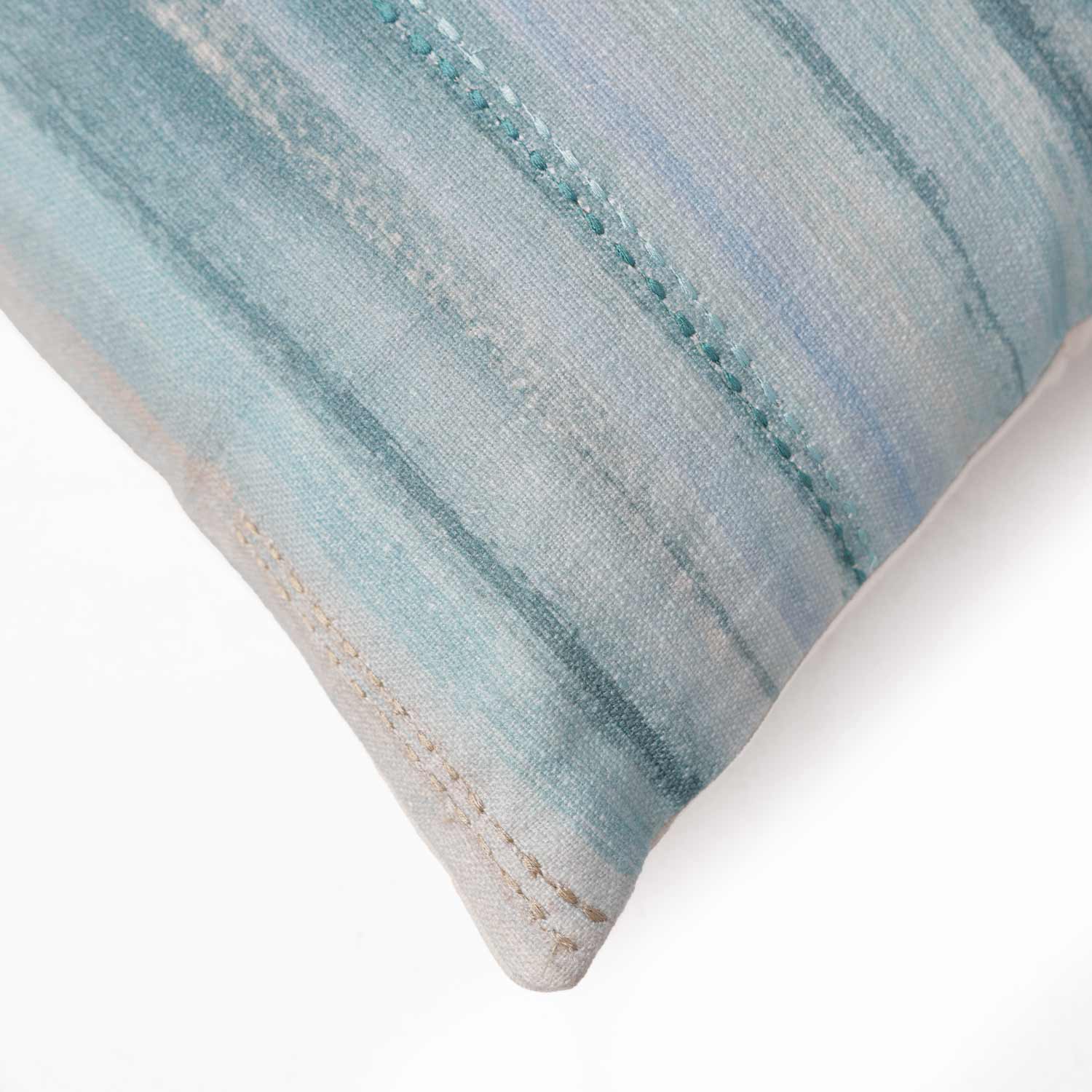 Cobalt Echoes Digital Printed Cotton Cushion Cover