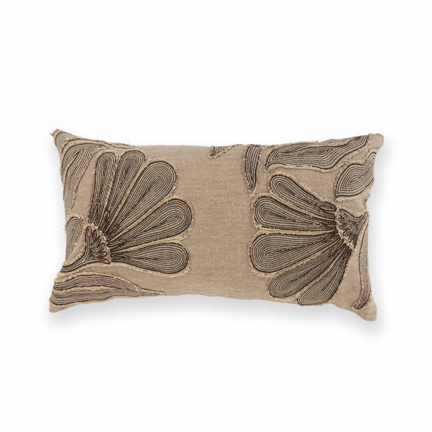 Cotton Patchwork Embroidered Sutra Lumbar Cushion Cover