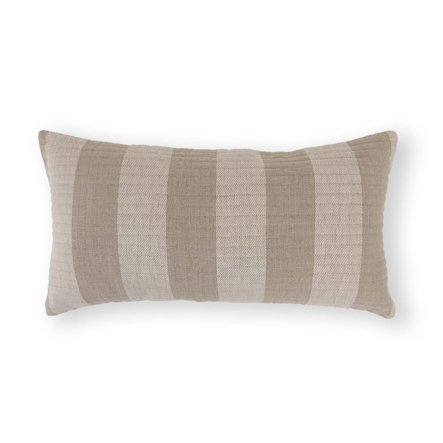 Linen Handloomed quilted Cotena Lumbar Cushion Cover