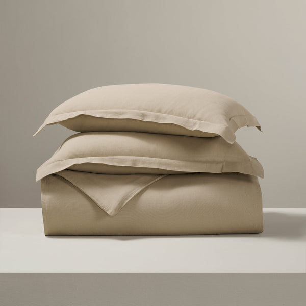 Shell linen duvet cover set by Obeetee - detail view
