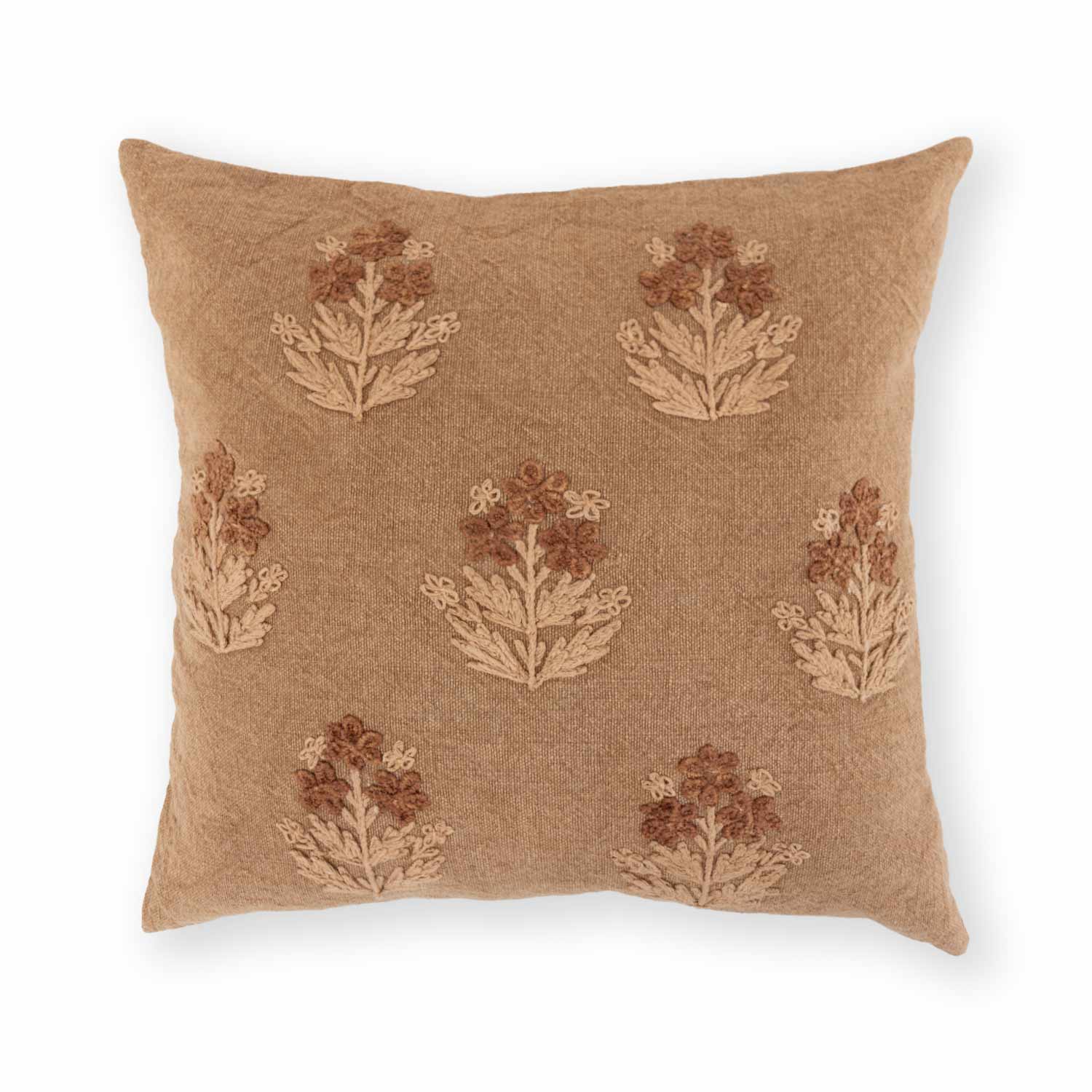 Embroidered Cotton Jacquard Vaze Cushion Cover