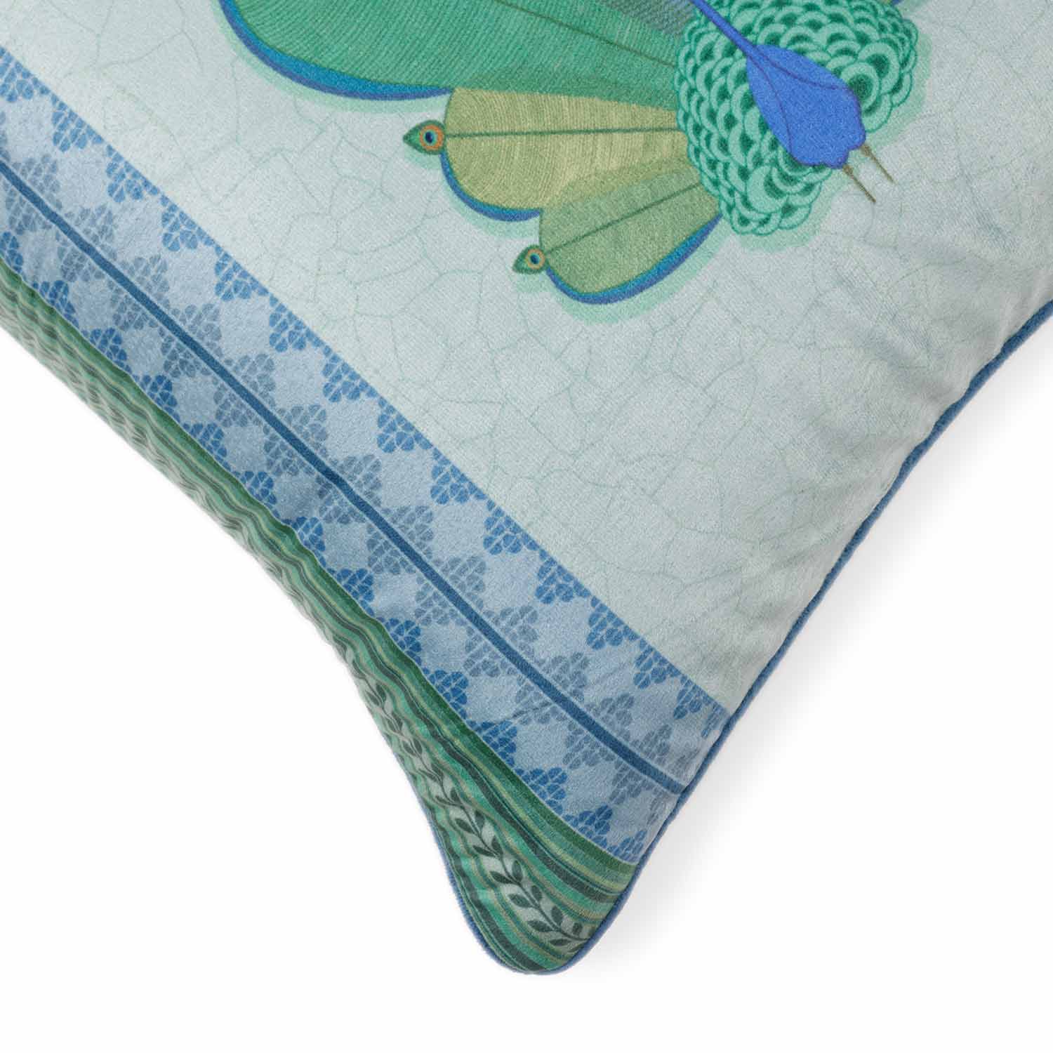 Peahen Digital Printed Cotton Cushion Cover