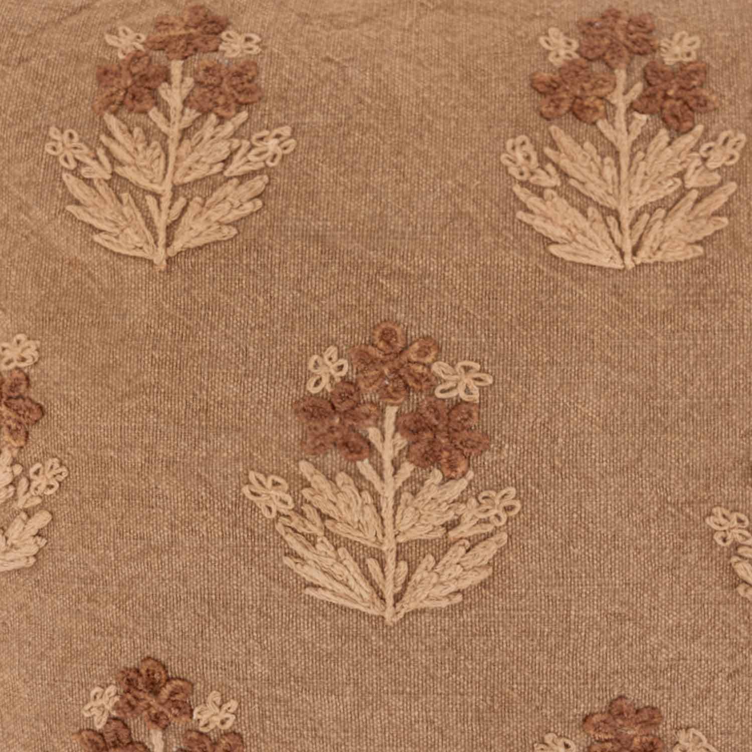 Embroidered Cotton Jacquard Vaze Cushion Cover