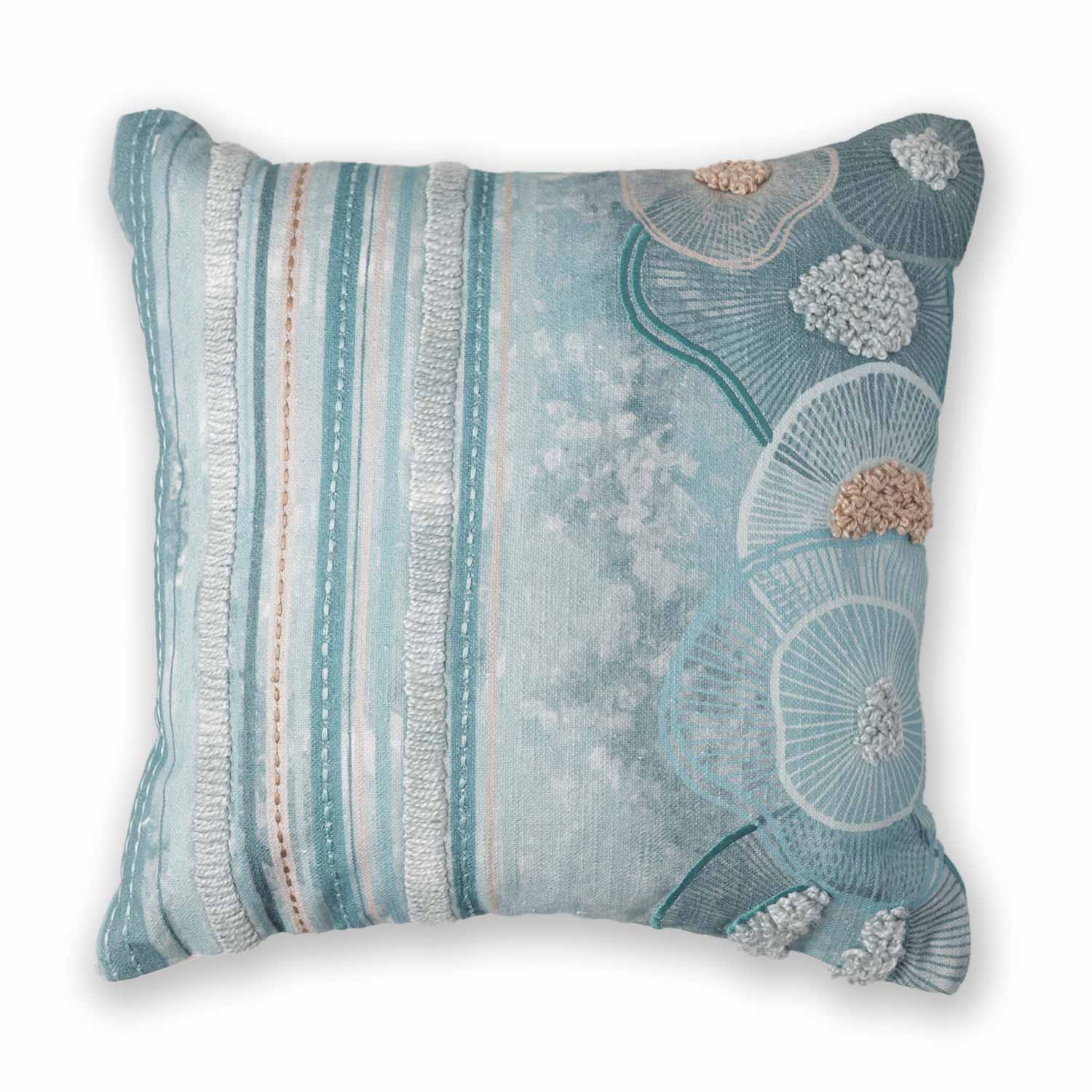 Coral Echoes Digital Printed Cotton Cushion Cover