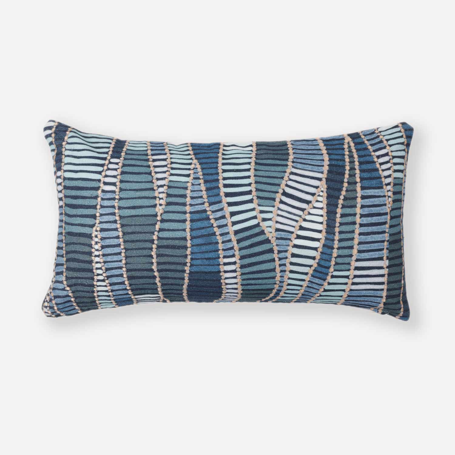 Cobalt Echoes Digital Printed Cotton Lumber Cushion Cover