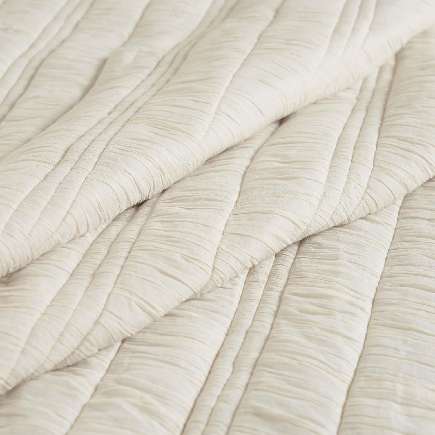 Voile Hand-Ruched Pleated Cotton Bed Cover Set