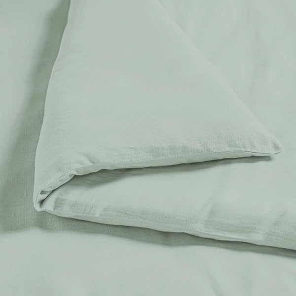 Sky linen duvet cover set by Obeetee - detail view