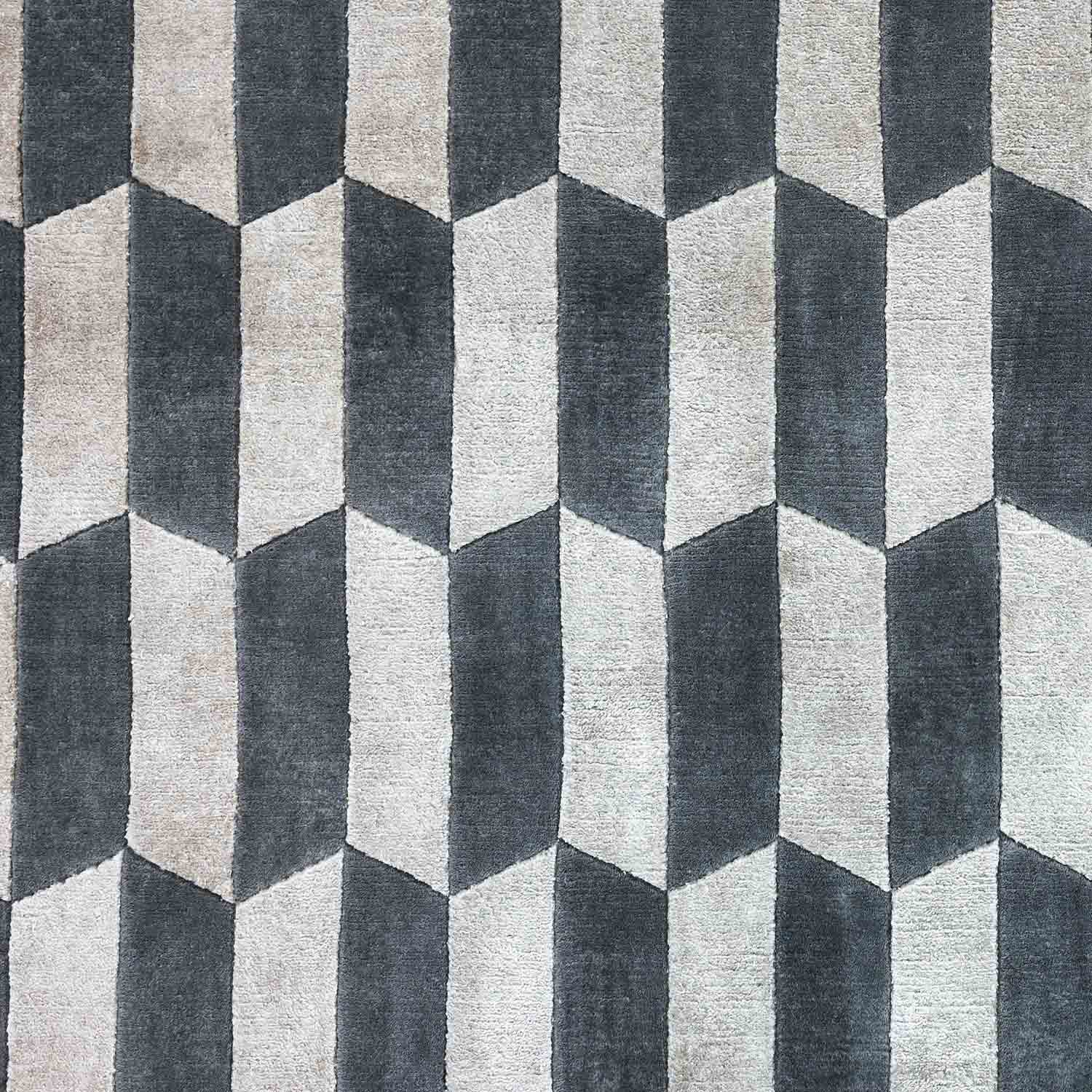 Tibetan Hand Knotted Woollen And Viscose Rug