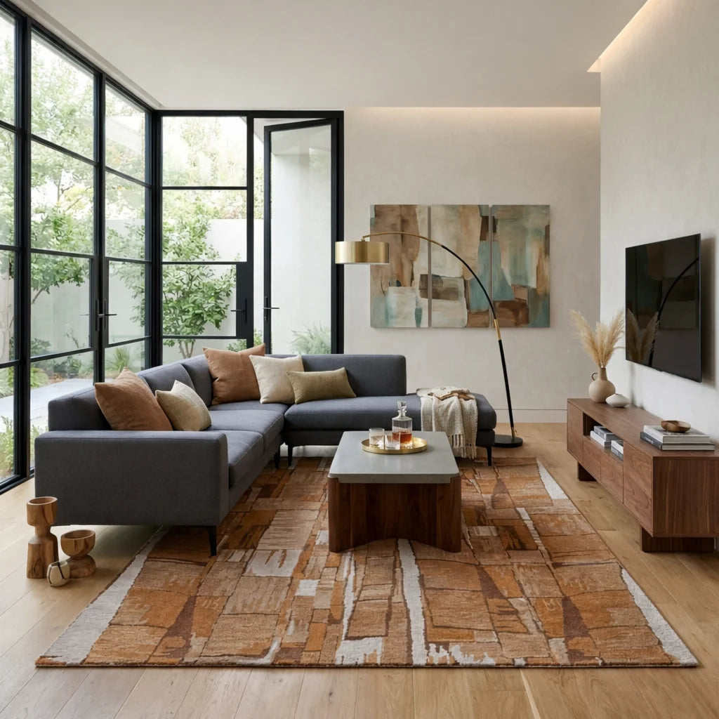 Rustizee Hand Tufted Wool And Viscose Rug